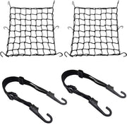 Due reti di bagaglio per bicicletta, due reti di bagaglio per motori, due spanne di bagaglio con gancio, cinghia di freno per bicicletta, rete di protezione per la testa con gancio, cintura elastica di bagaglio