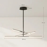 Lampada da Soffitto LED Moderna Ø100x79 cm con Schermo in Acrilico Angolo di Luce Regolabile per Soggiorno Camera o Cucina