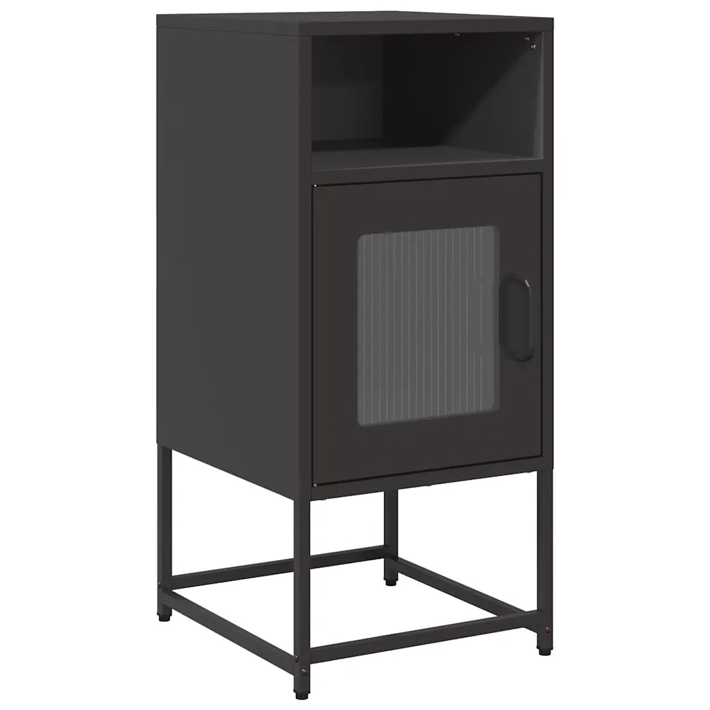 Comodino Nero 36x39x78 cm in Acciaio Laminato a Freddo 853410