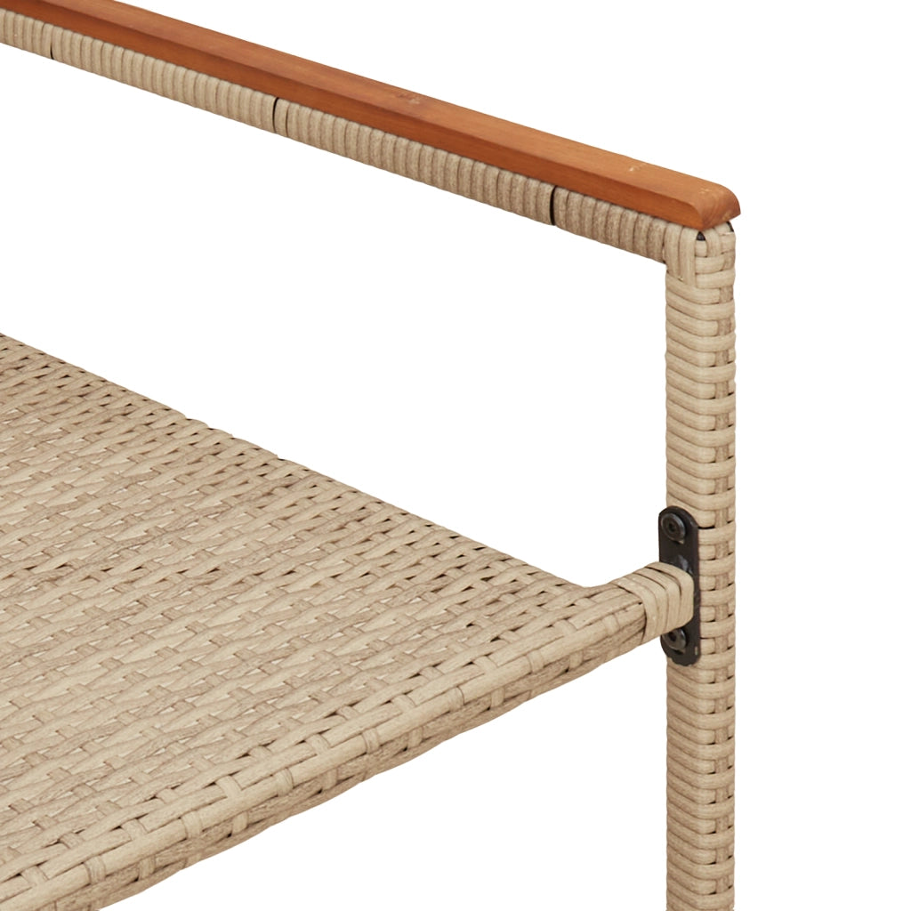 Sedia da Giardino Impilabile con Cuscini 2 pz Beige in Poli Rattan
