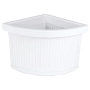 Vaso Fioriera angolare decorativa classica tradizionale 47x47 H38 in polimero resistente bianco per piante per giardini e terrazze - Made in Italy