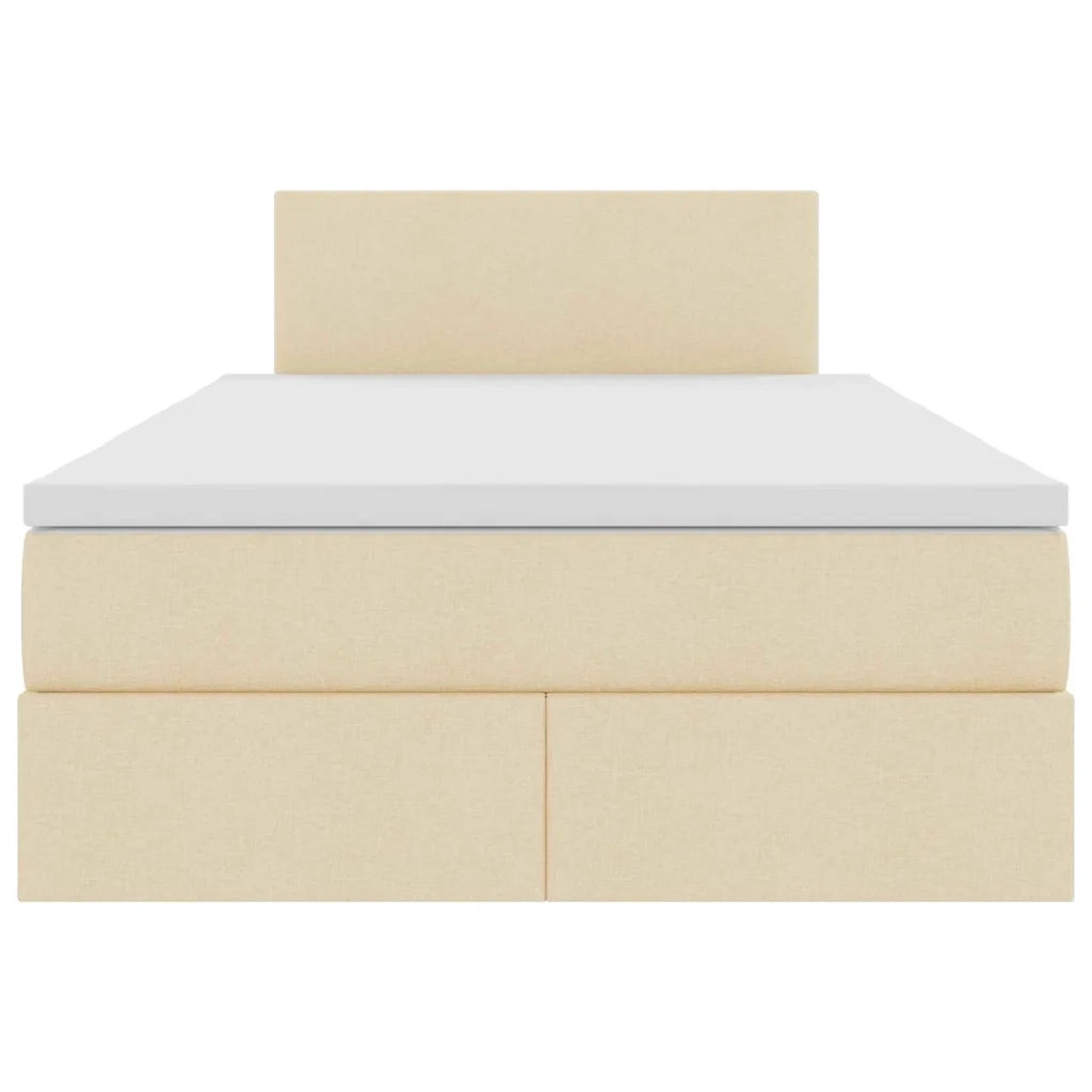 Letto con contenitore e materasso Crema 120 x 190 cm