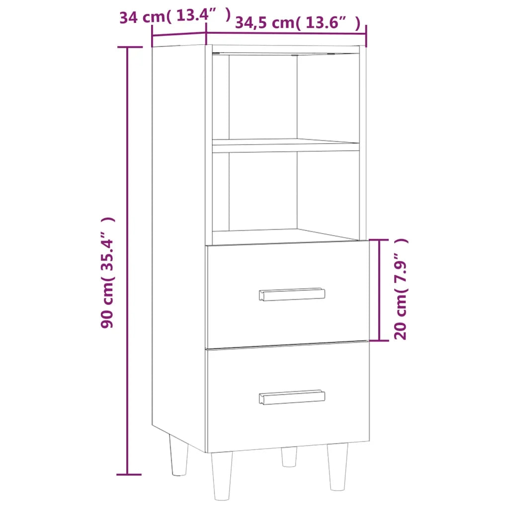 Credenza 34,5x34x90 cm in Legno Multistrato Bianco Lucido 812363