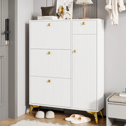 Mobile portascarpe bianco con ripiani regolabili 90x25x121 cm