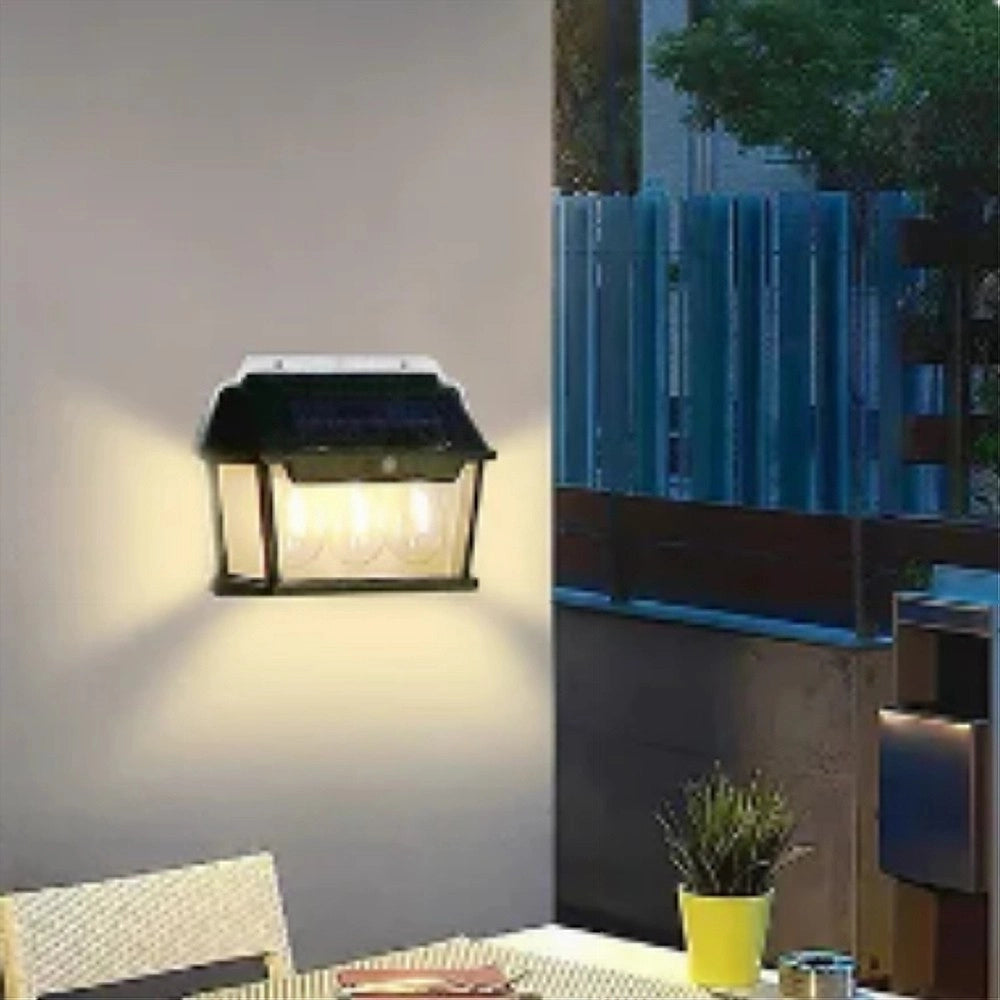 Trade Shop - Lampada Luce Faretto Solare Faro Esterno Sensore Movimento Luce Calda 38 Watt -