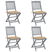 Sedie da Giardino Pieghevoli 4pz con Cuscini in Massello Acacia cod mxl 8164