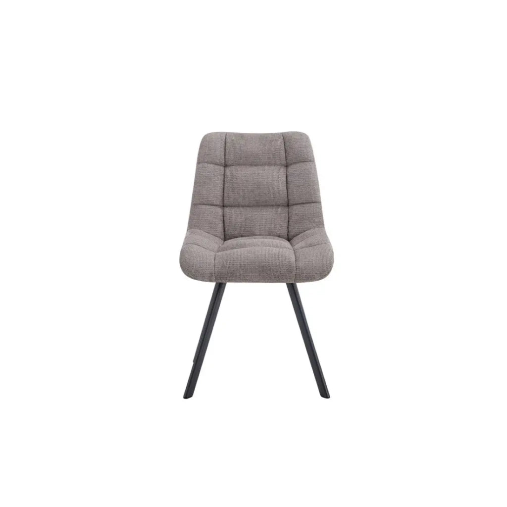 Set di 2 sedie VELMA – Tessuto grigio chiaro – Gambe in metallo – Design moderno – Eleganza morbida e luminosa