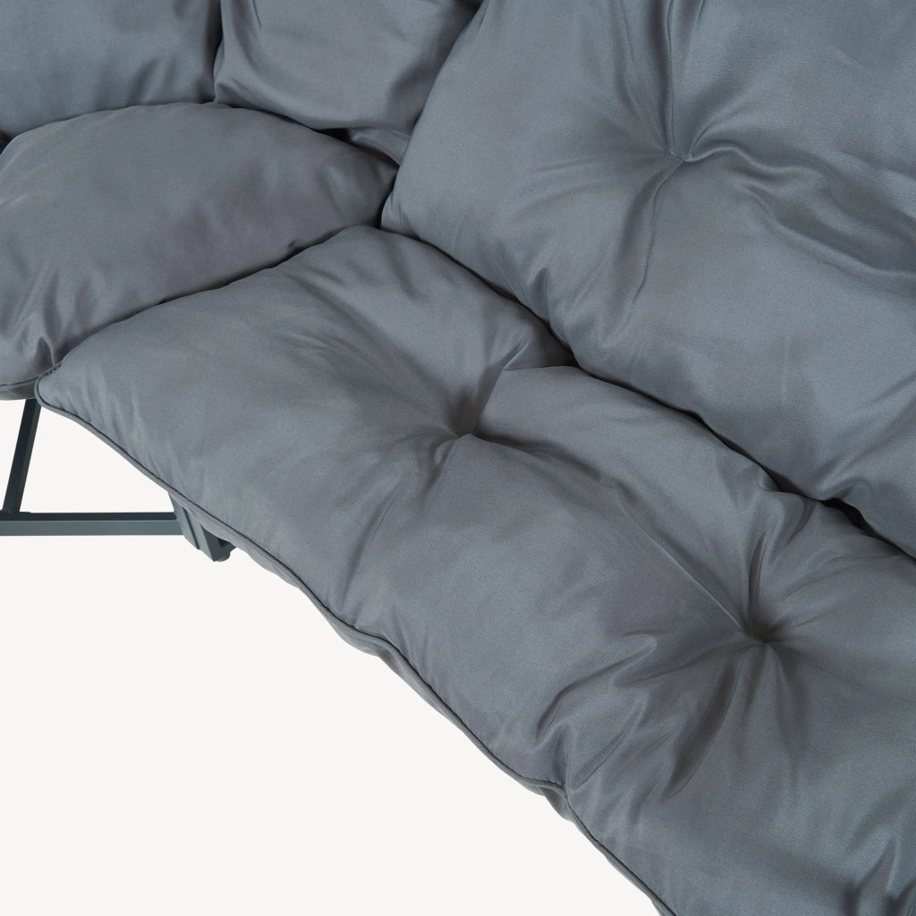 Set Salottino per Esterno Karg Divano Modulare a 3 pezzi e Tavolino con Piano in Vetro Nero Mobili da Giardino- Grigio Scuro casa.pro