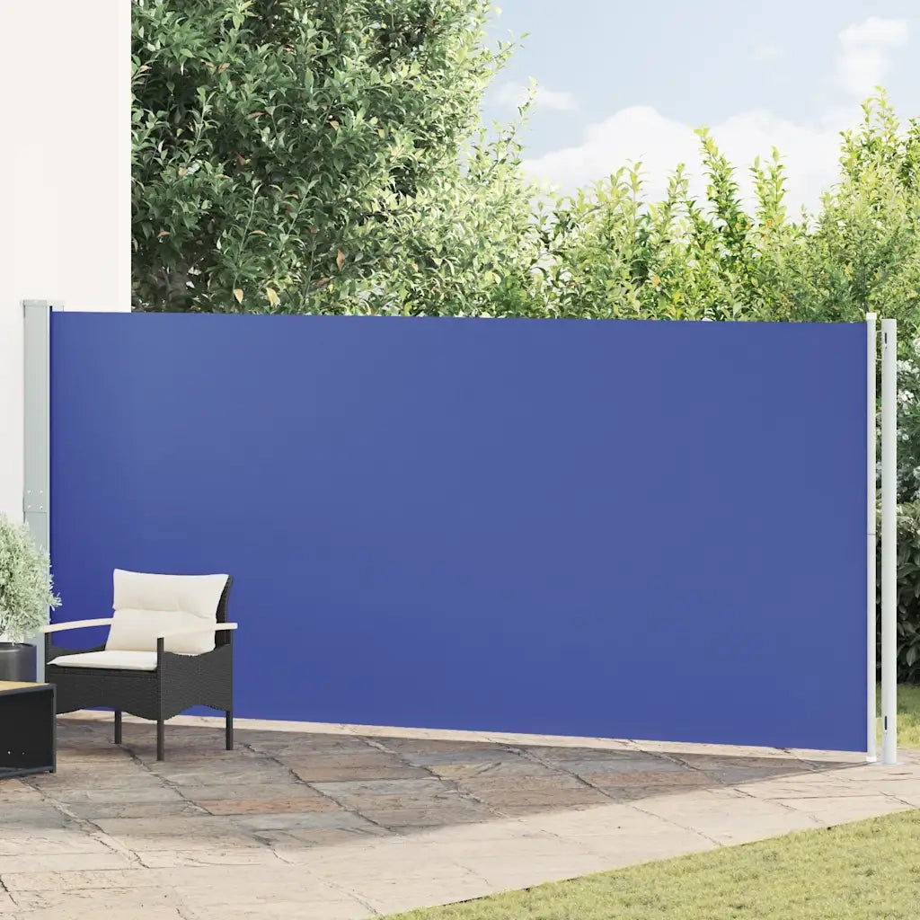 Tenda da Sole Laterale Retrattile per Patio 180x600 cm Blu 317966