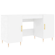 Scrivania tavolo postazione di lavoro mobile per computer studio 140 x 50 x 75 cm legno ingegnerizzato bianco 02_0023511