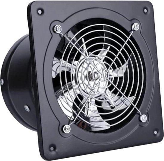 Ventilatore per bagno, 200 mm, ventilatore per tubo, manuale, per bagno, cucina, toilette, consumo energetico, silenzioso, nero