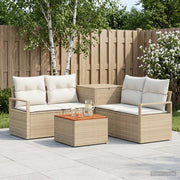 Set di divani 6 pz Beige e Bianco Crema 3447254