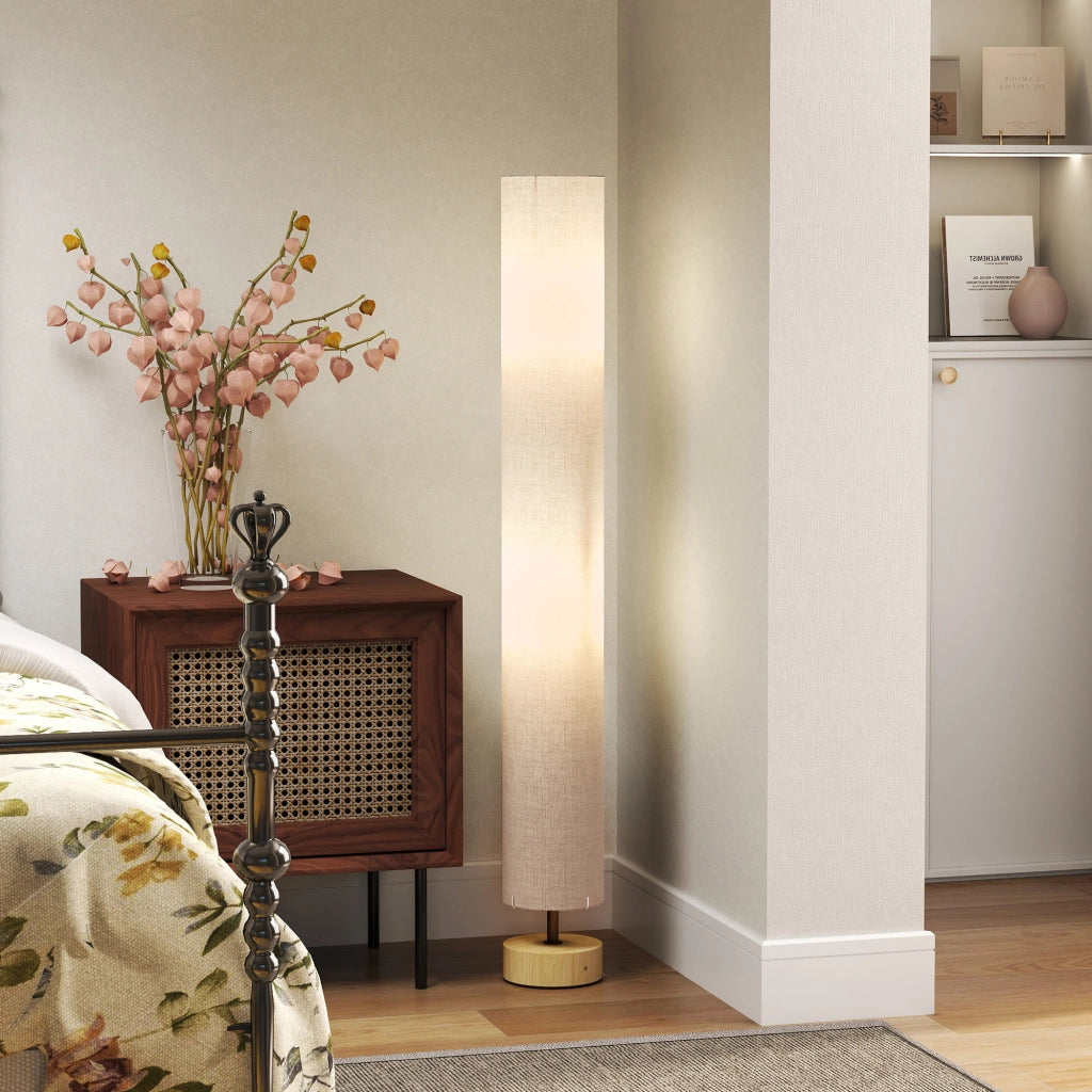 Lampada da terra per soggiorno con paralume in lino ¨C zephmum ¨C grigio 120 cm