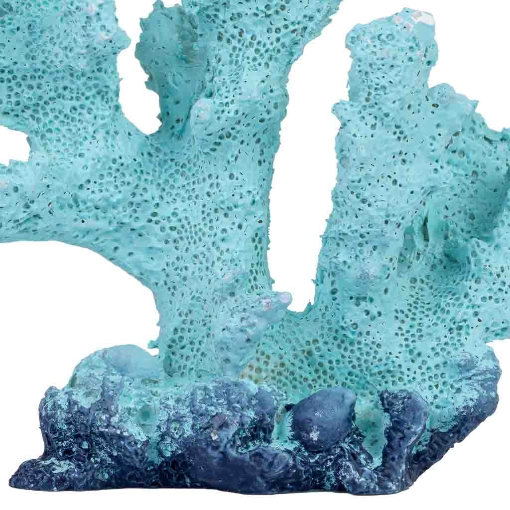 Figura decorativa in corallo in resina blu, 12x5x12h cm