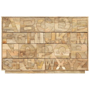 Mobile Alfabeto 6 Cassetti 120x35x79 cm in Legno Massello Mango 247712