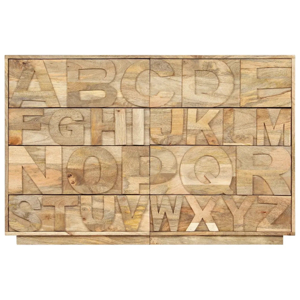 Mobile Alfabeto 6 Cassetti 120x35x79 cm in Legno Massello Mango 247712