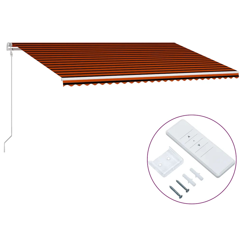 Tenda da Sole Retrattile 600x300 cm Arancione e Marrone 3051208