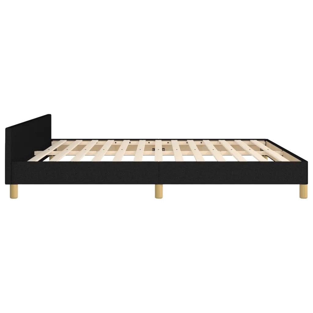 Giroletto con Testiera Nero 160x200 cm in Tessuto cod mxl 58142