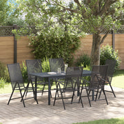 Set pranzo giardino 7 pezzi in acciaio antracite