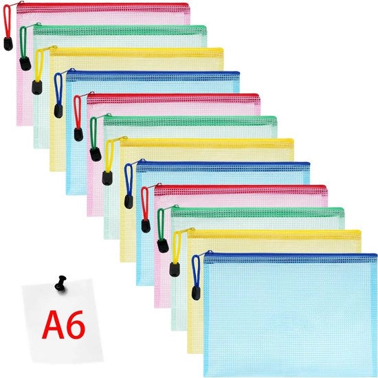 Documententas con chiusura a cerniera, 12 pezzi, documententas con chiusura a cerniera colorata e impermeabile, documententas con chiusura a cerniera, documententas con chiusura a cerniera, sacchi di chiusura a cerniera