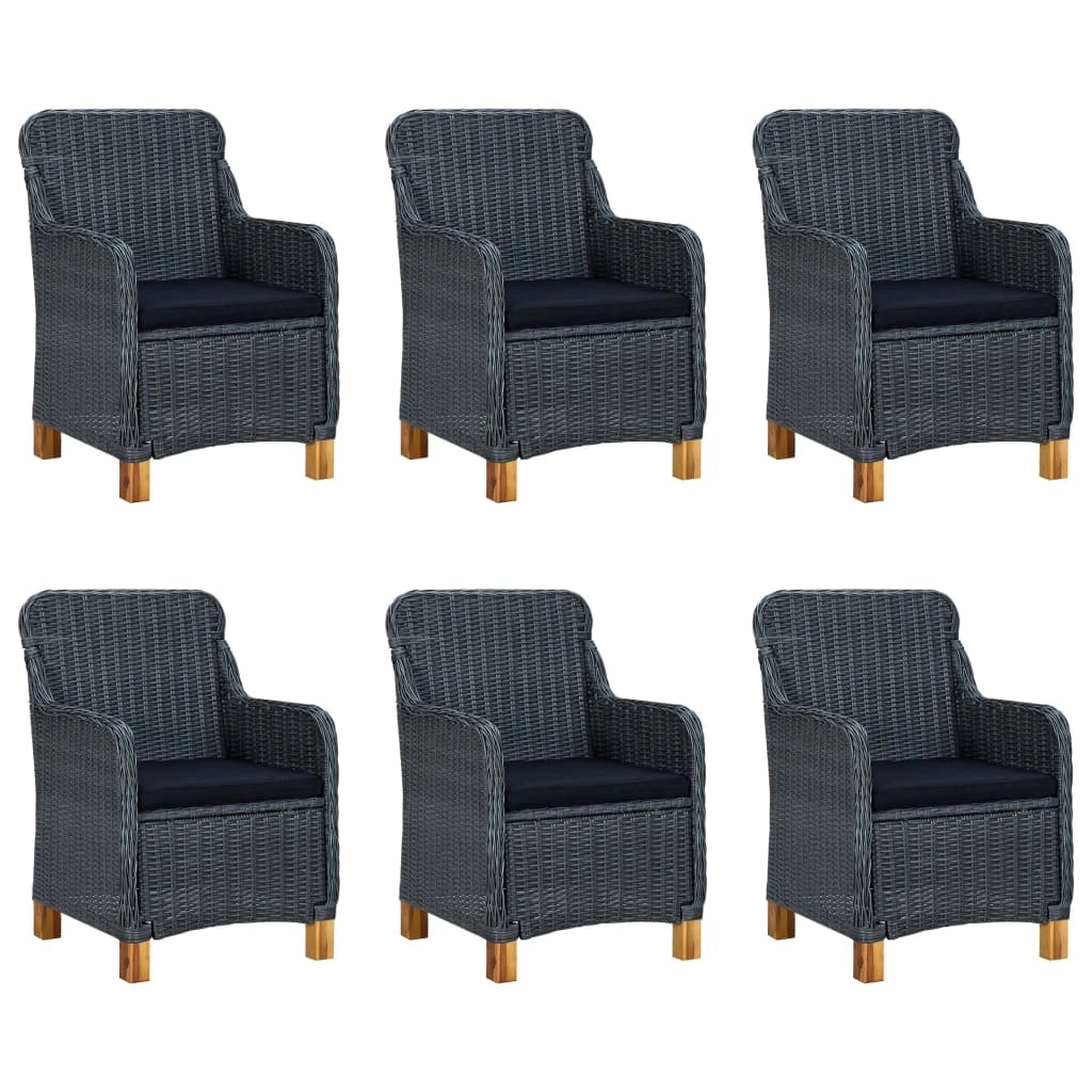 Set da pranzo da giardino per esterni 7 pezzi mobili grigio scuro 02_0013978