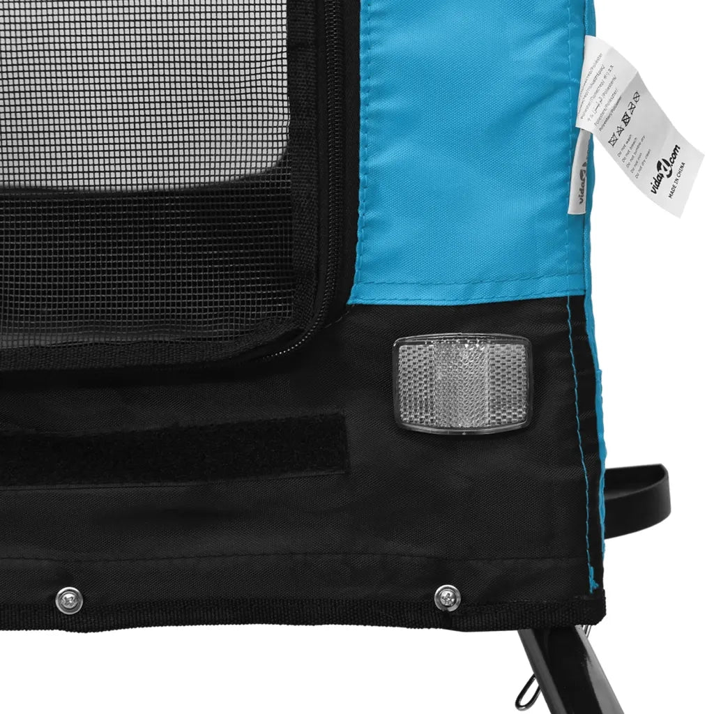Rimorchio da Bici per Animali Blu e Nero Oxford e Ferro CFW3077266
