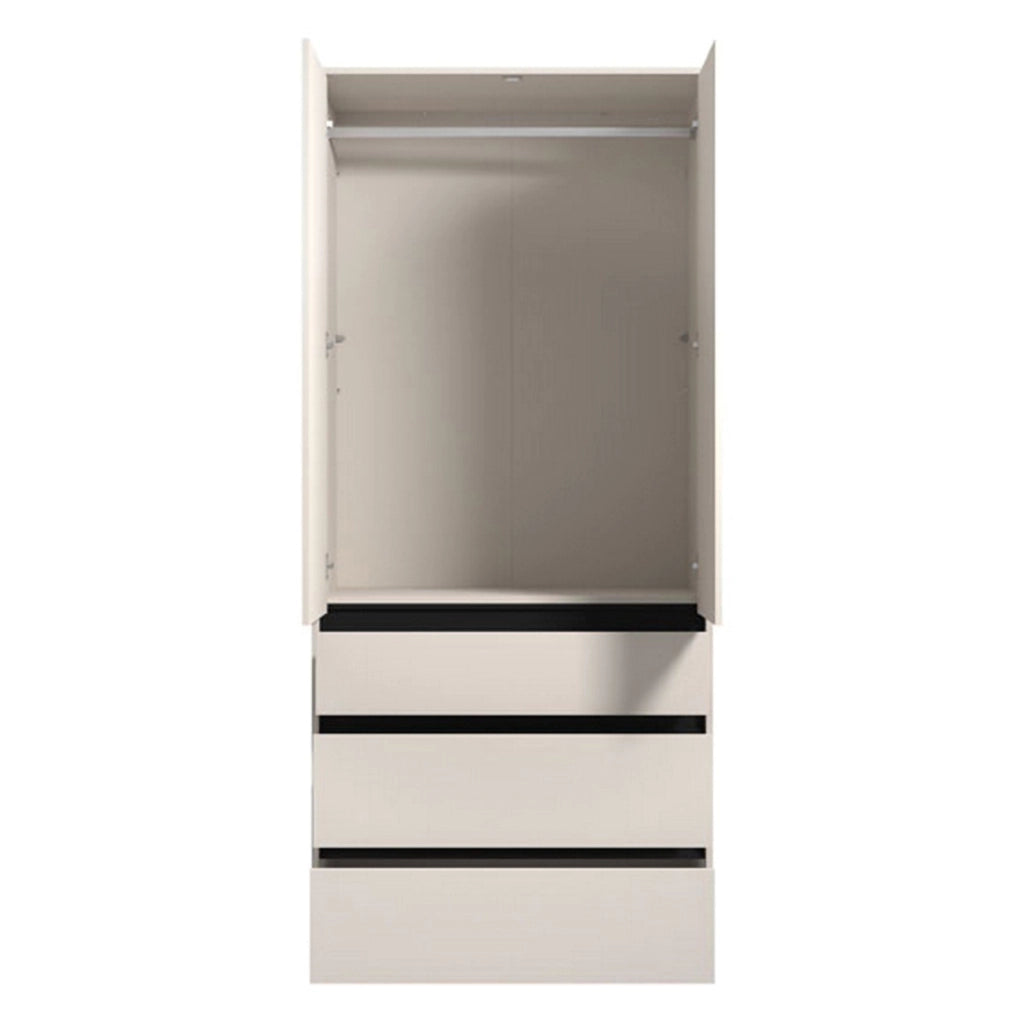 Armadio Camera da Letto Vimercatii, Guardaroba 2 Ante Appendiabiti, 93x211h cm Bianco