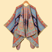 Sciarpa/mantella da donna in cashmere stile vintage con spacco.