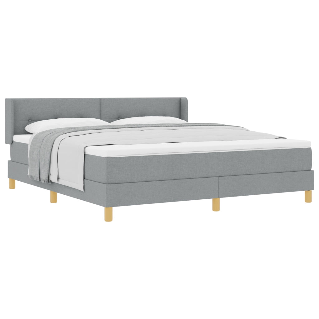 Letto con Rete a Molle con Materasso Grigio Chiaro 180x200 cm Tessuto