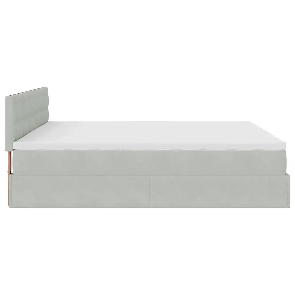 Struttura Letto Pouf con Materasso 160x200 cm in Velluto 3311927