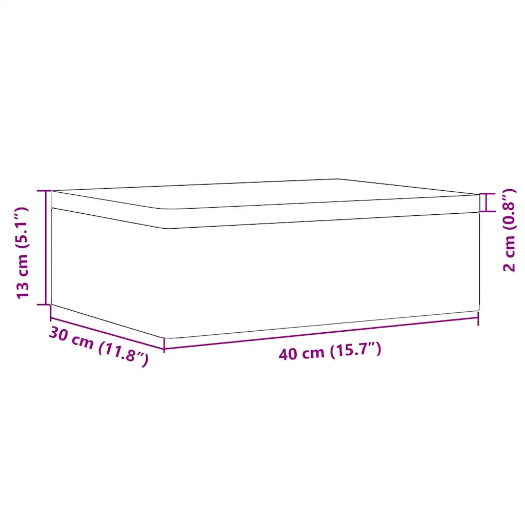 Scatola in Legno con Coperchio 40x30x13 cm Legno Massello Pino CFW9933961