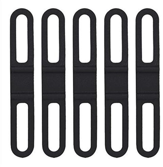 Cinghia in Silicone per Bicicletta - Multifunzionale - Nero - Accessori per Bicicletta - Adatto per Biciclette da Montagna e E-Bike - 5 Pezzi