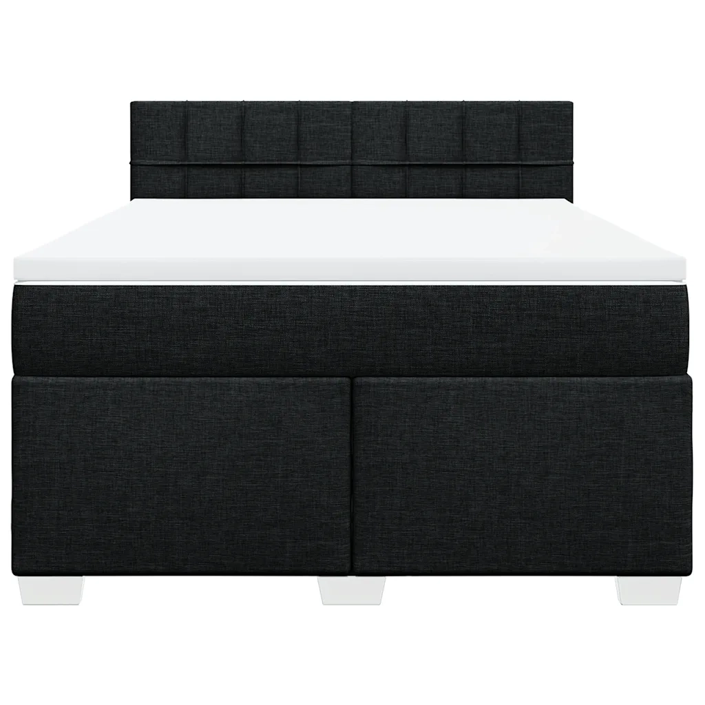 Giroletto a Molle con Materasso Nero 140x200 cm in Tessuto
