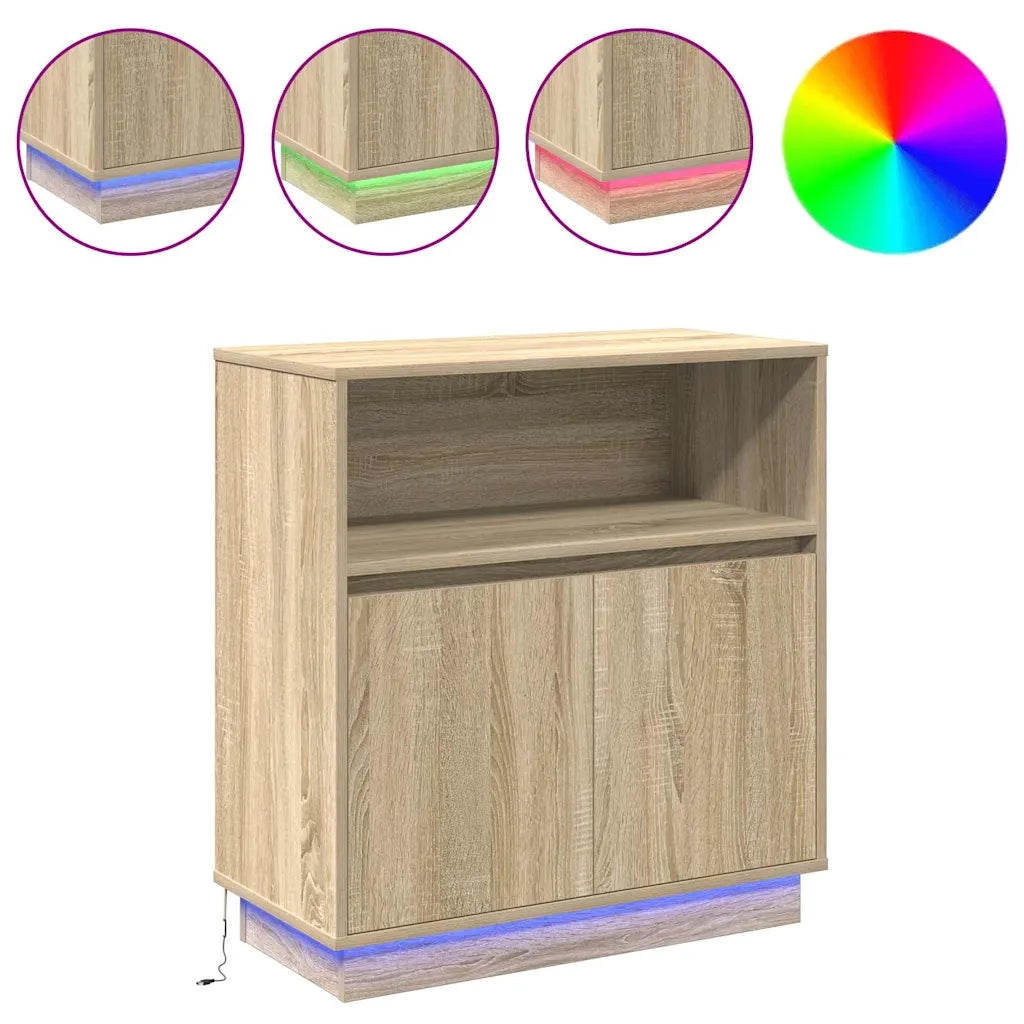 Credenza | Madia LED Rovere Sonoma 71 x 34,5 x 75 cm Legno multistrato