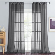 Set di tende a lino - Ventilazione e privacy - Set da 2 - 100% Poliestere - 140x245 cm