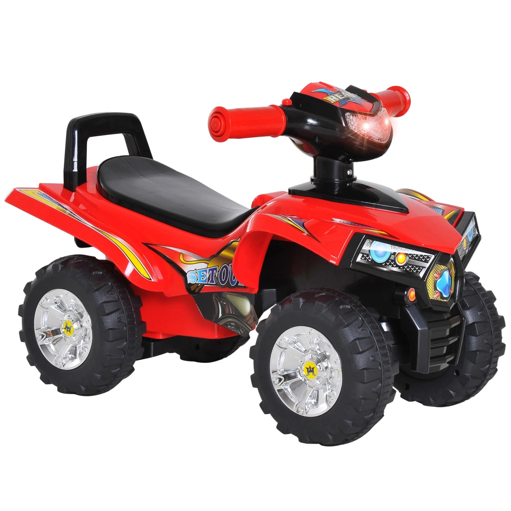 EasyComfort Quad Giocattolo per Bambini con Clacson, Musica e Luci, 60x38x42 cm, in PP Rosso