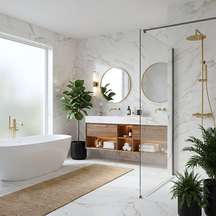 Parete Doccia Rea Flexi Transparent / Titan 140