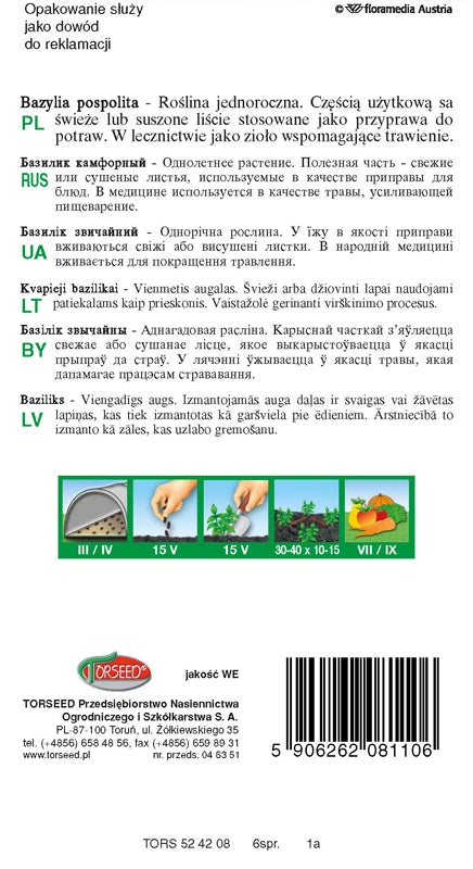 Basilico verde Ocinum basilicum 0,5g