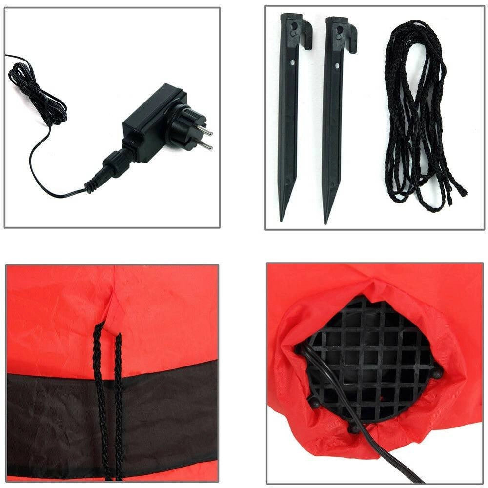 Trade Shop - Gonfiabile Babbo Natale Seduto Con Illuminazione Led Altezza 120 Cm Per Esterno -