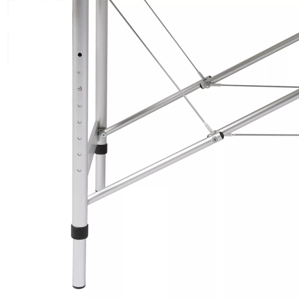 Lettino da massaggio pieghevole bianco 2 sezioni struttura in acciaio inox color crema 02_0001875