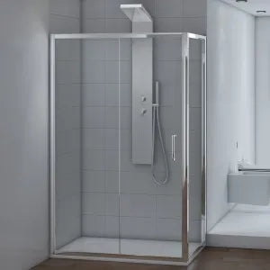 Box doccia 70x90 rettangolare fisso + scorrevole vetro trasparente 6 mm