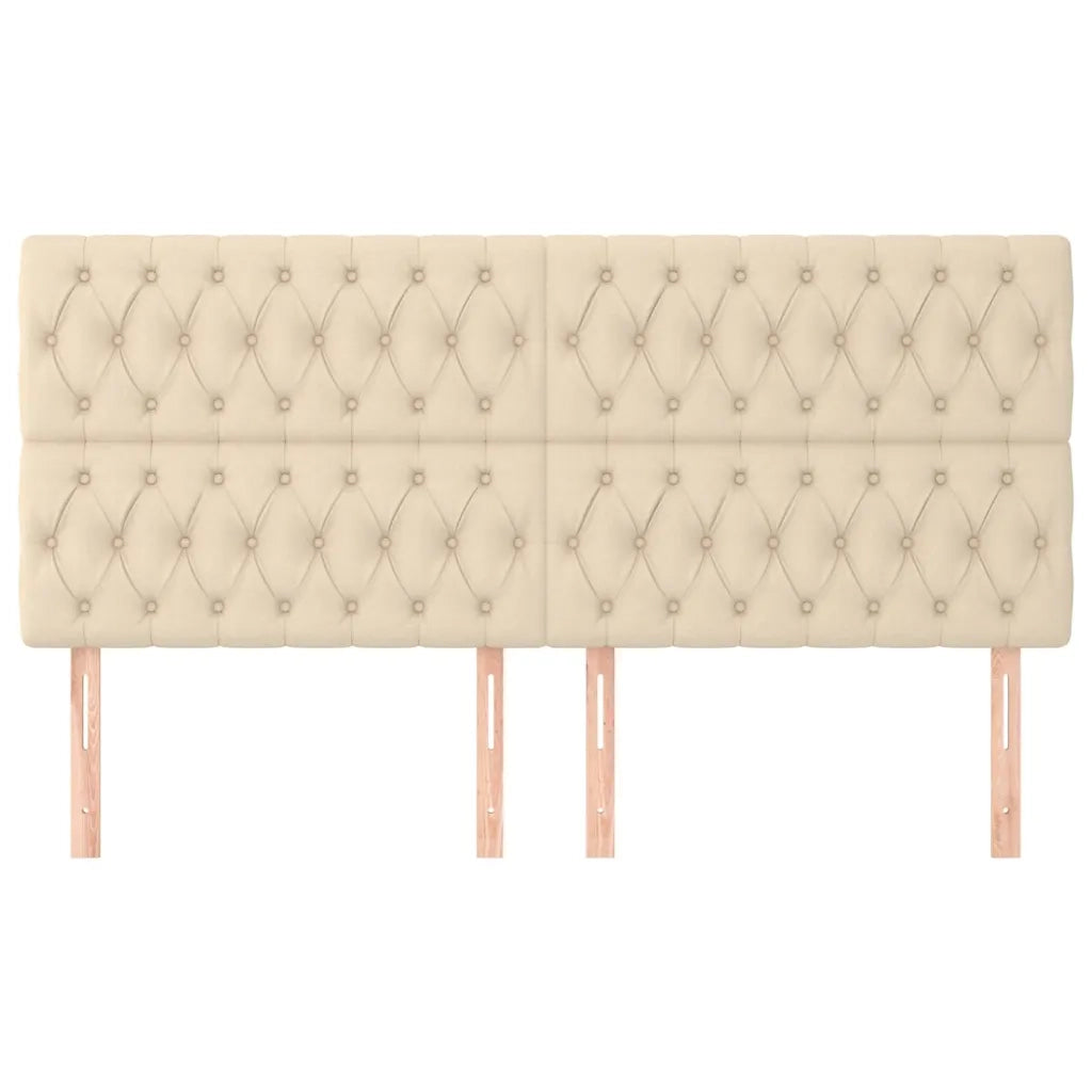 Testiera-Testata-Testiera Decorativa Crema 200x7x118/128 cm Tessuto