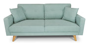 Divano 3 posti in tessuto vellutato verde tiffany piedi in legno - Chloe - DI-CH20FBC-PL