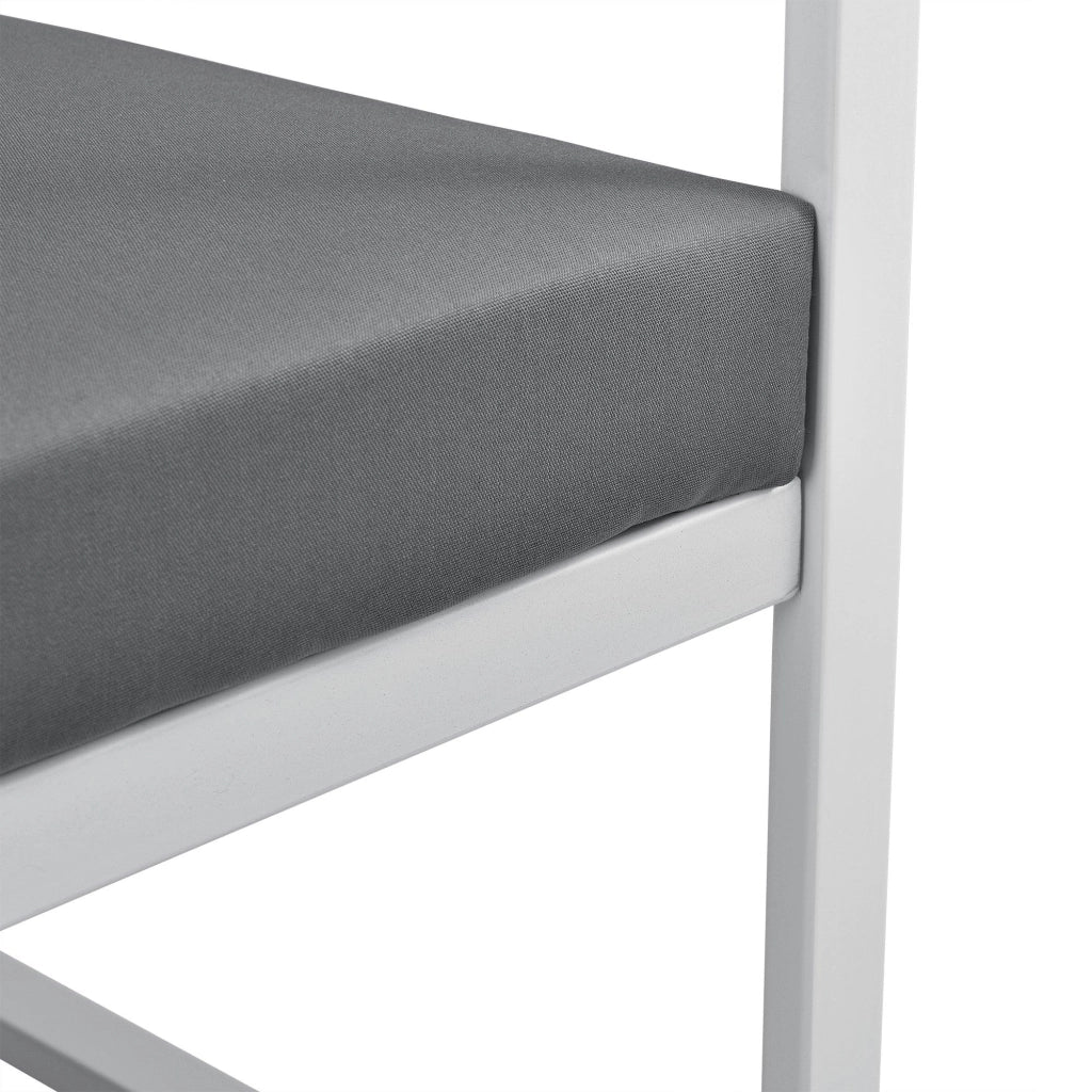 Divano da esterno con cuscini struttura in metallo poliestere bianco 70 x 114 x 60 cm 03_0001314