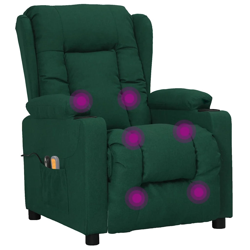 Poltrona Elettrica Massaggiante Verde Scuro in Tessuto cod mxl 60369