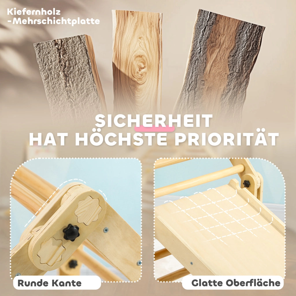 Letto a soppalco 3 in 1 con scala e scivolo ¨C ZephMum ¨C in legno per bambini 1.5-4 anni