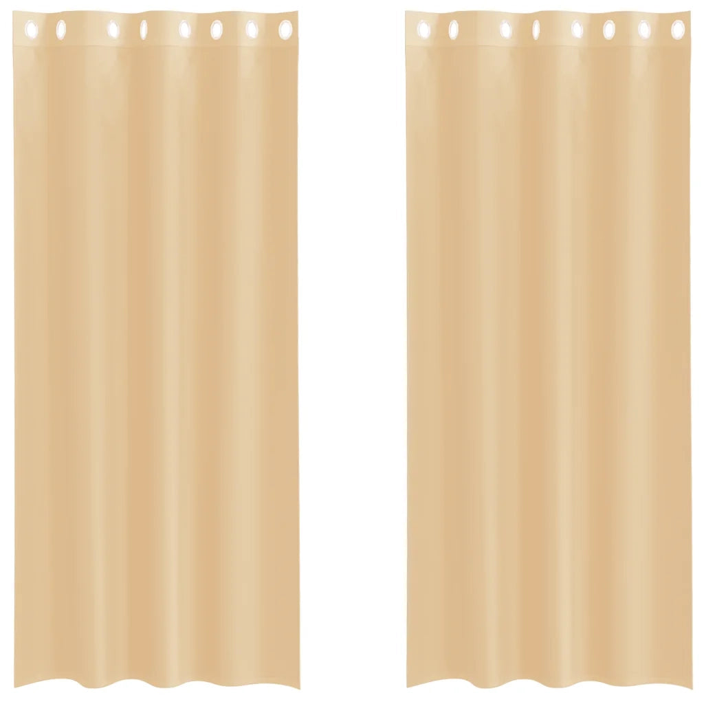 vidaXL Tende in Voile con Occhielli 2 pz Sabbia