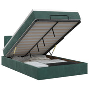 Letto ottomano con materasso Verde Scuro 120 x 200 cm Velluto 3457644