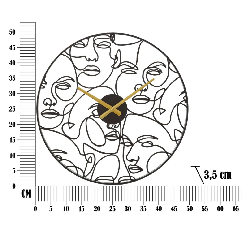 Orologio da Parete VKH242, Nero, Metallo, 50x3,5x50 cm