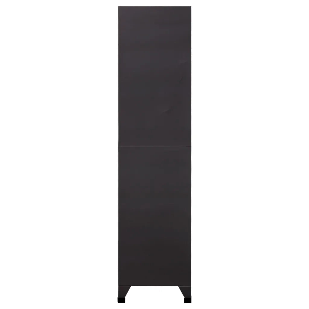 Armadietto contenitore moderno per ufficio 90 x 45 x 180 cm con ante chiudibili a chiave in acciaio antracite 02_0047020